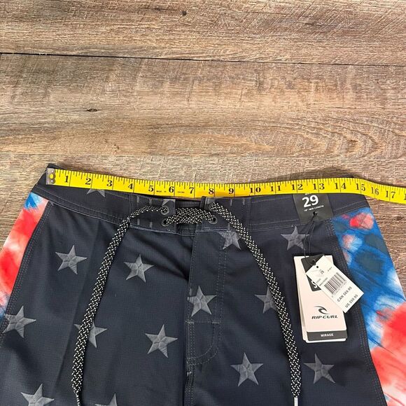 Men's Rip Curl Mirage Freebird Mid Length Patriotic Flag Boardshorts Size 29 NWT - Picture 12 of 14